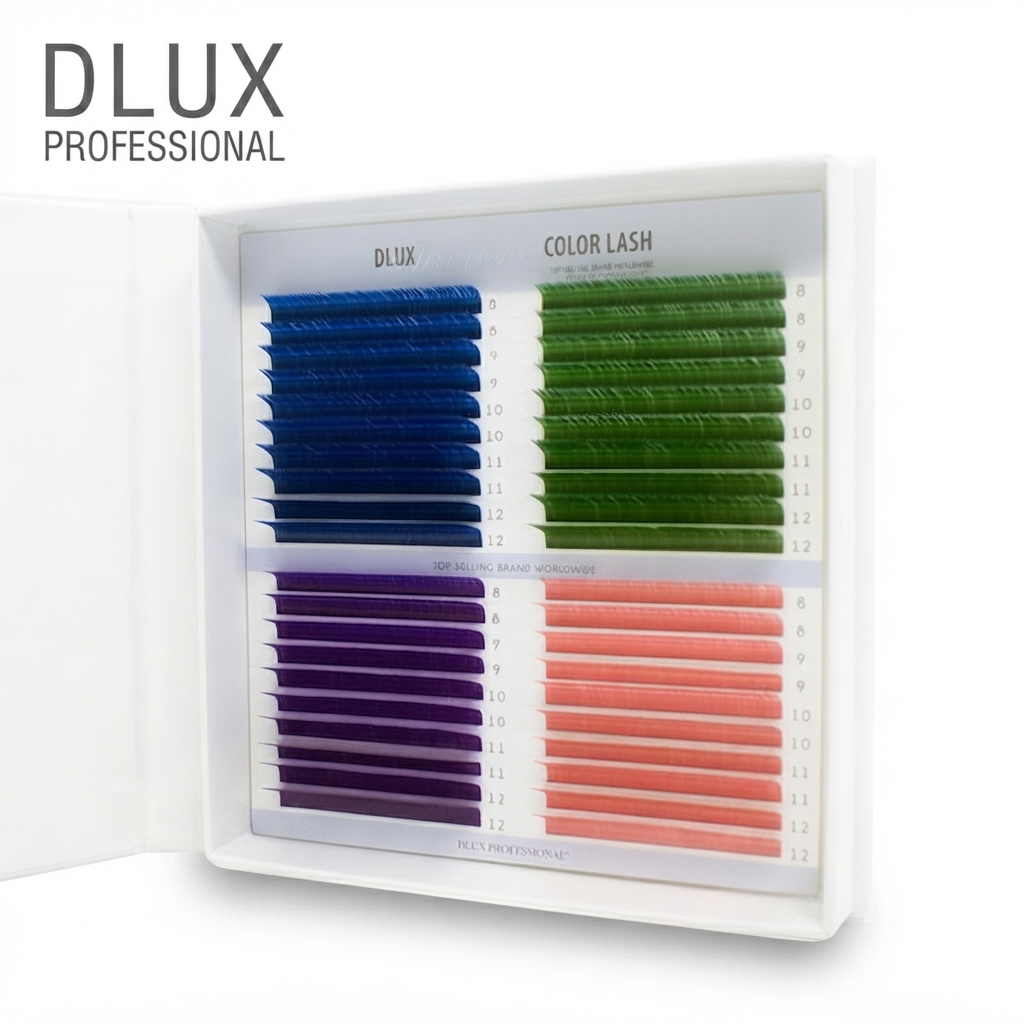 Вії DLUX Professional 4 кольори Mix (40 стрічок)