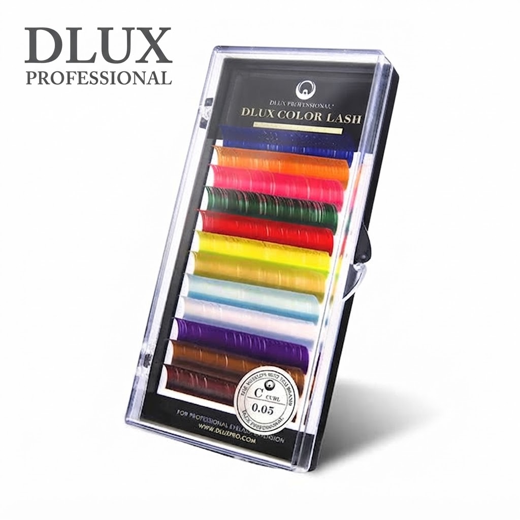 Вії DLUX Professional Веселка 12 кольорів