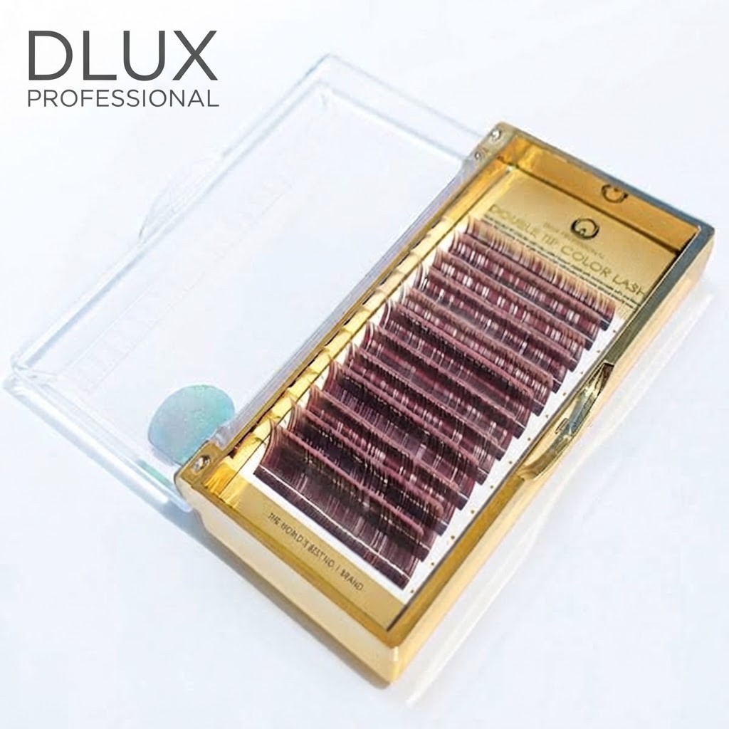 Вії DLUX Professional Два тони чорний+рожевий Mix (12 стрічок)
