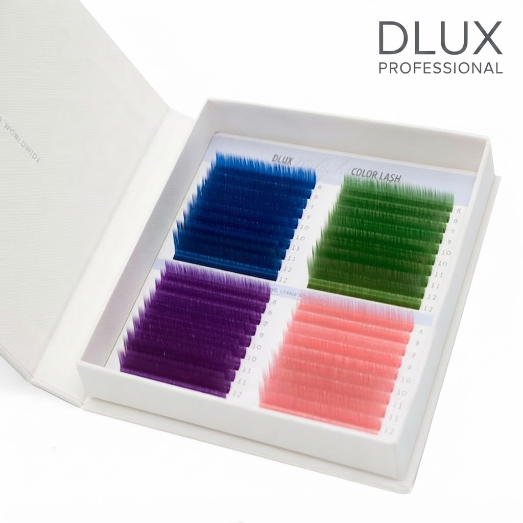 Вії DLUX Professional 4 кольори Mix (40 стрічок)