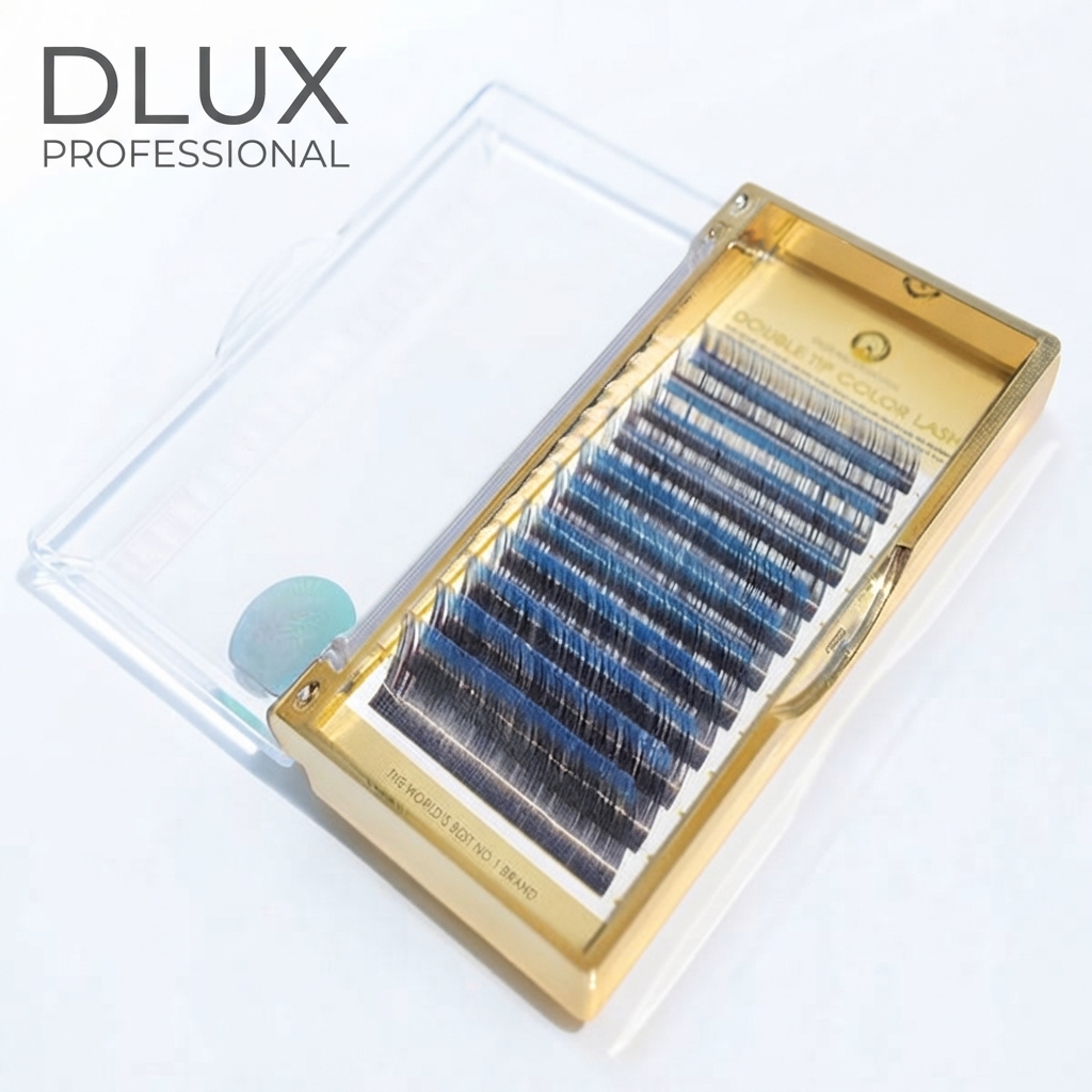 Вії DLUX Professional Два тони чорний+синій