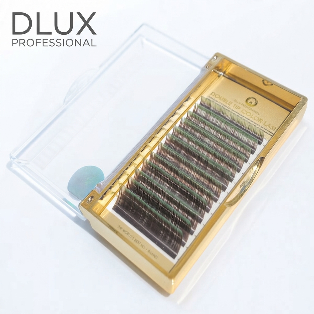 Вії DLUX Professional Два тони чорний+зелений