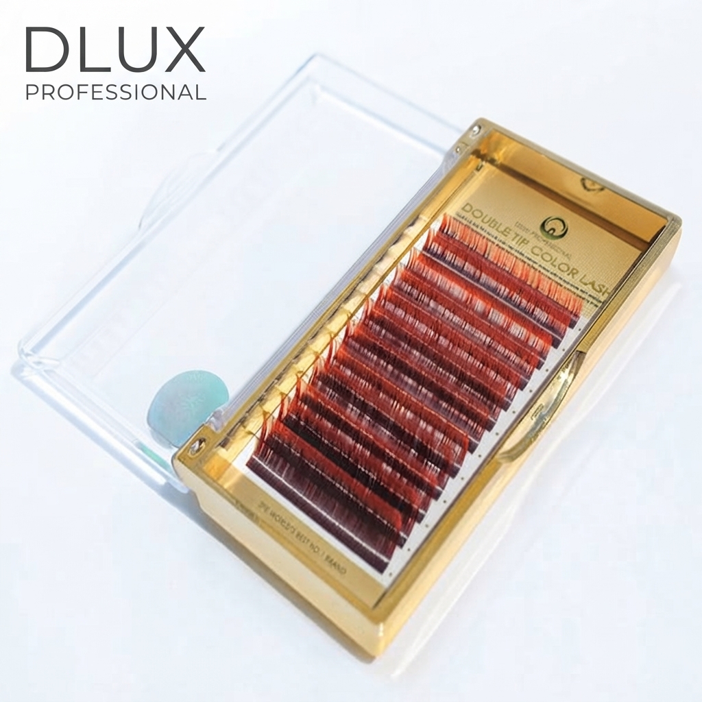 Вії DLUX Professional Два тони чорний+червоний