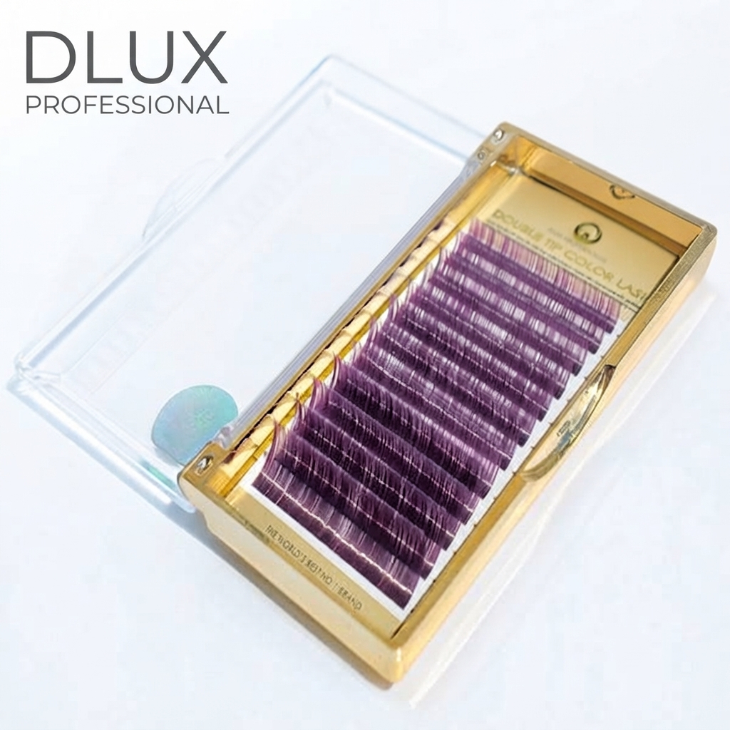Вії DLUX Professional Два тони чорний+фіолетовий